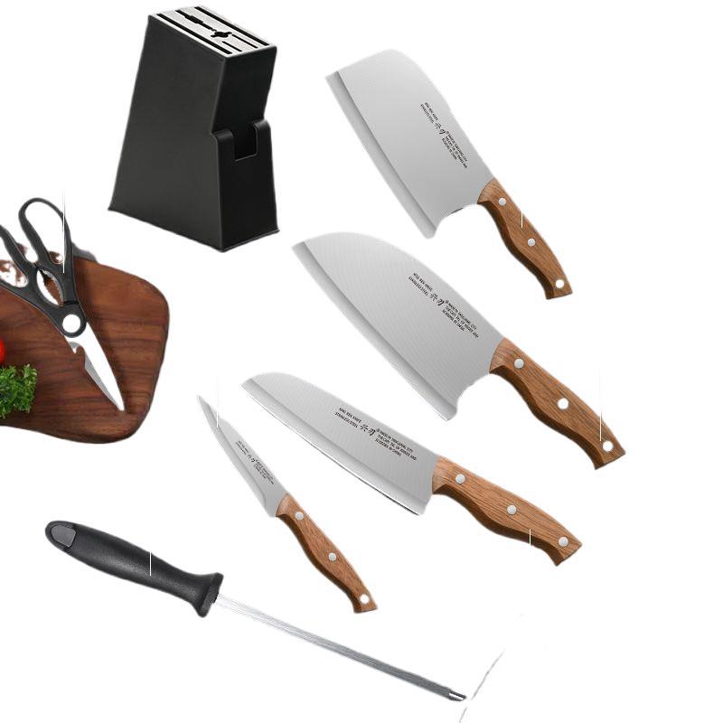 A complete set of stainless steel kitchen knives, sharp kitchen knives for cutting bones, meat, vegetables and fruits, a complete set for chef's home use Item Picture