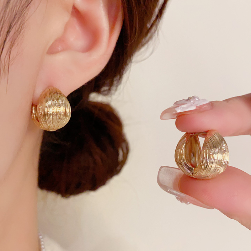 韩式个性时尚简约金属几何耳扣小众轻奢百搭高级感冷淡风耳环批发可选择运输途径