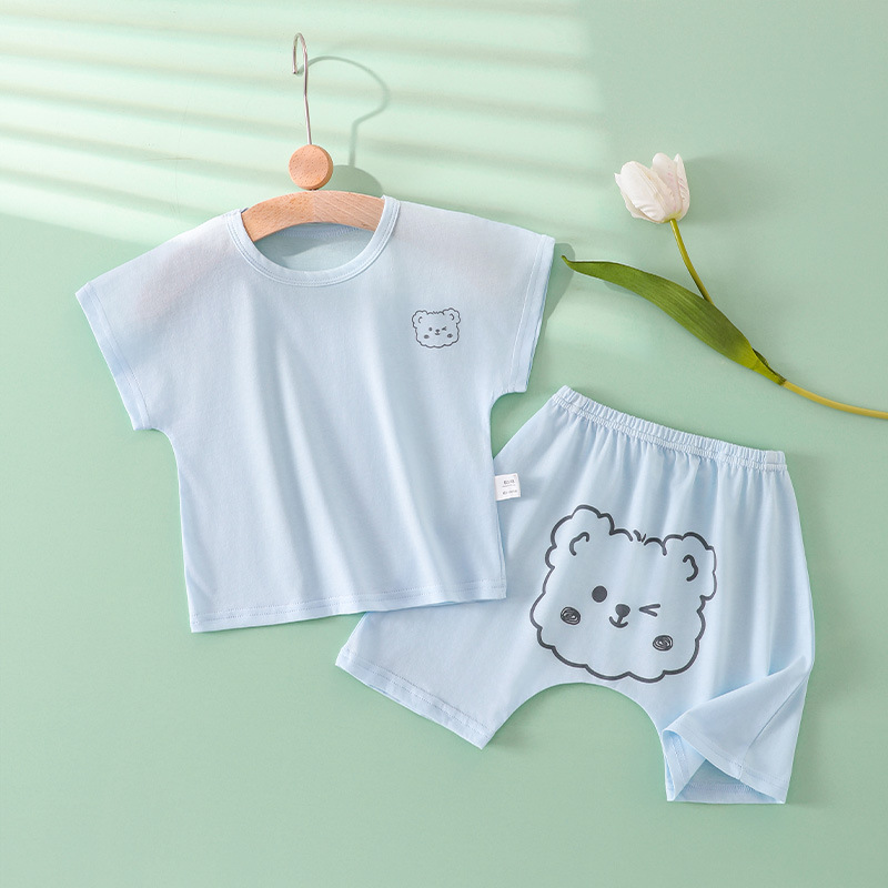 2025 nuevo niño manga corta conjunto de camiseta verano slim medium niño leggings hombre niña bebé tops moda Specification image