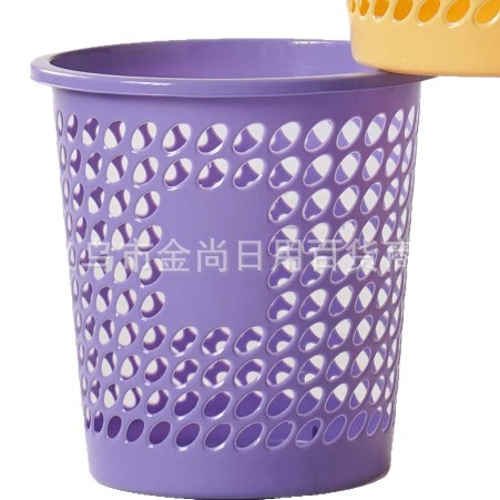 Simple home trash can without lid or pressure ring, hollowed-out garbage basket, bathroom, living room and kitchen garbage collection bin Item Picture