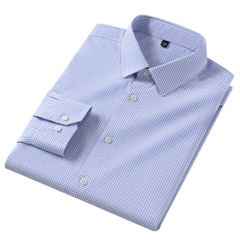 100支双股DP成衣免烫衬衫男长袖休闲商务高档男装易打理男士衬衫