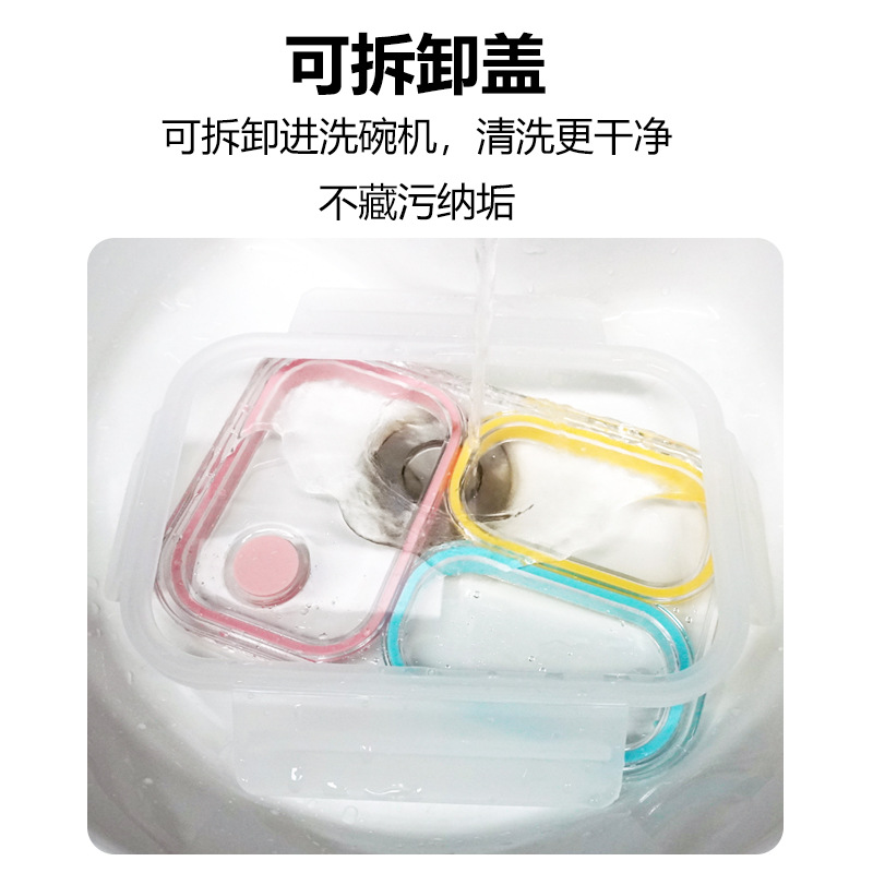 316 stainless steel compartments lunch box, dopamine color, anti-odor-mixing, separated and sealed, office worker and student lunch box, silicone food storage box details Picture