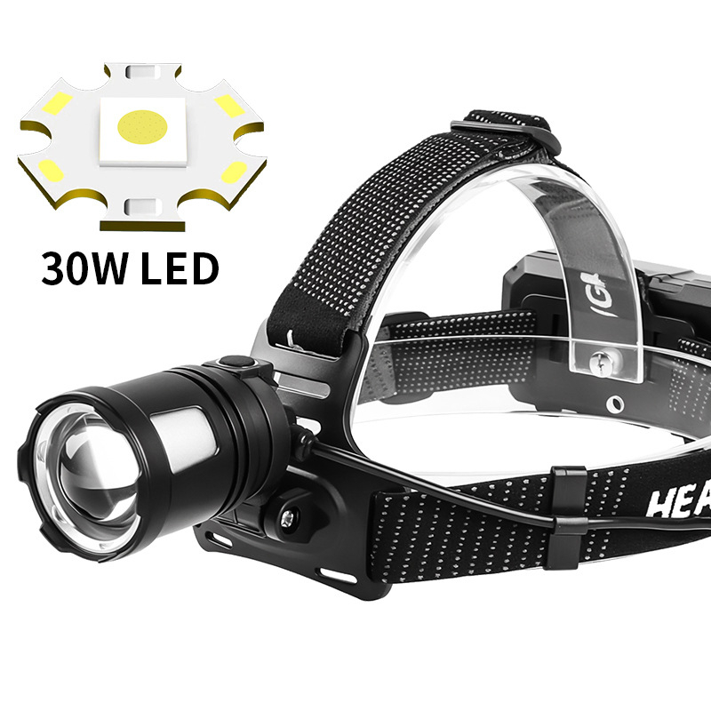 Cross-border new product: 30W white laser digital battery level display, adjustable TYPE-C charging zoom, strong bald light details Picture