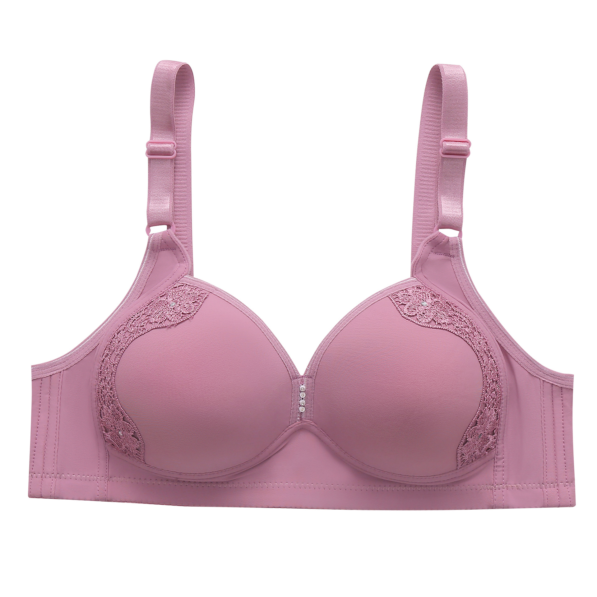 We are in stock of large-sized, thin polyamide three-breasted underwear bras for middle-aged and elderly people without steel rims Item Picture