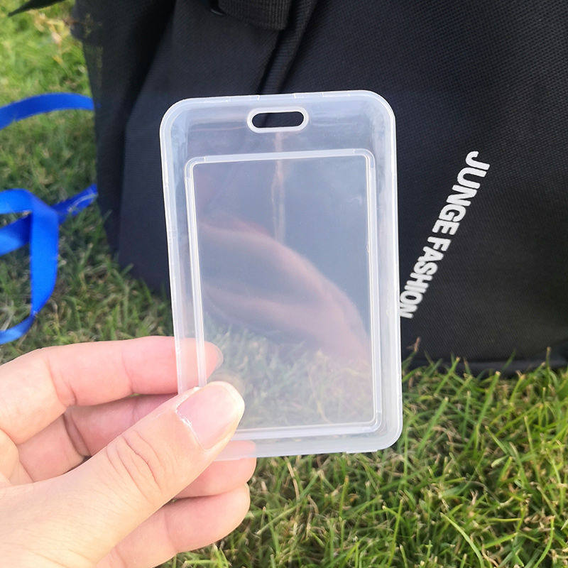 Hard shell, double-sided transparent, bank pp card with lanyard, work ID card, name tag, school tag, meal card case Application Scenario