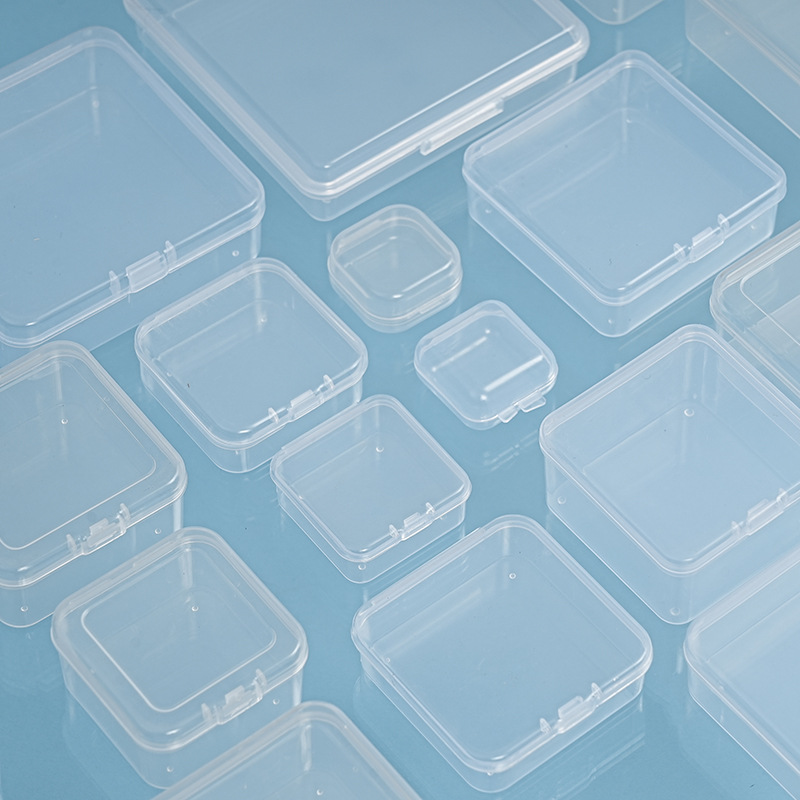 Dust-proof transparent plastic box, flip cover square pp box, hardware accessories, fishing gear display packaging box, bean box Application Scenario