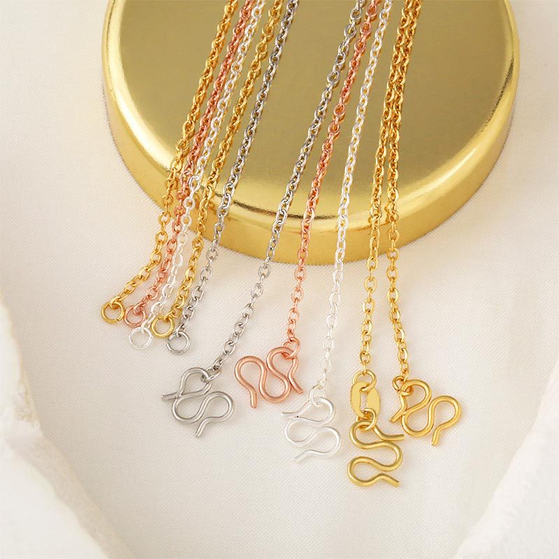 999-character printed titanium steel O-shaped necklace, bare chain, collarbone chain, plain chain, high-end diy accessory details Picture