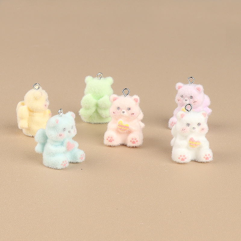 Cartoon cute plush bear figurines, DIY handcrafted creative decorative items, car ornaments, key chain accessories details Picture