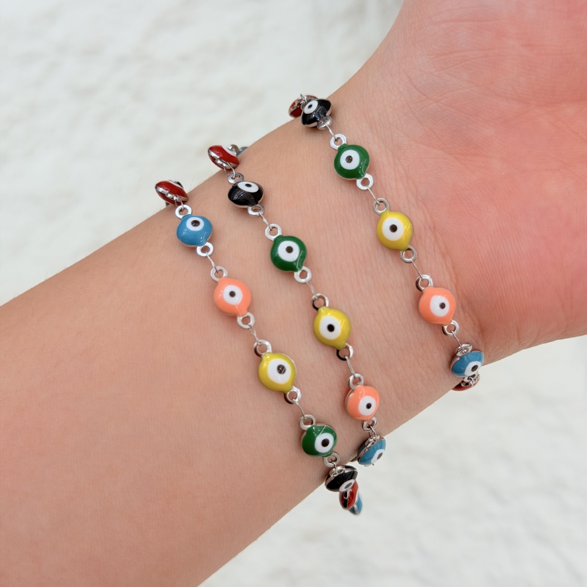 Cross-border goteo aceite color de ojos acero cadenas hecho a mano DIY accesorios accesorios collares pulseras ropa material de conexión al por mayor Application Scenario