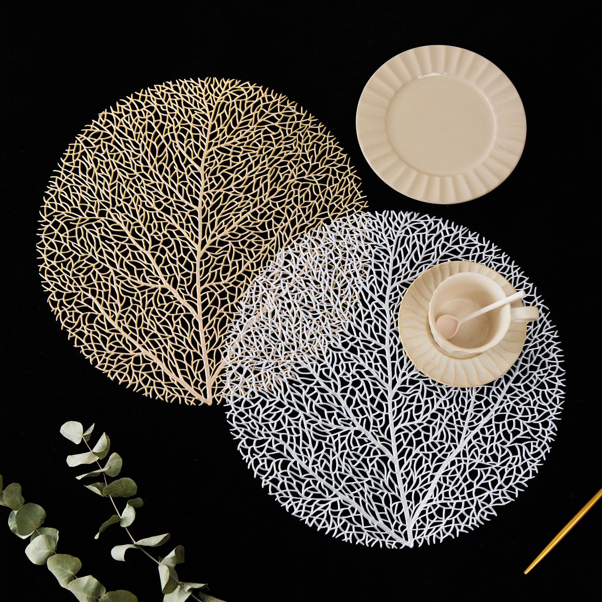 装饰性叶形餐垫简约北欧风家居装饰摆件餐桌垫