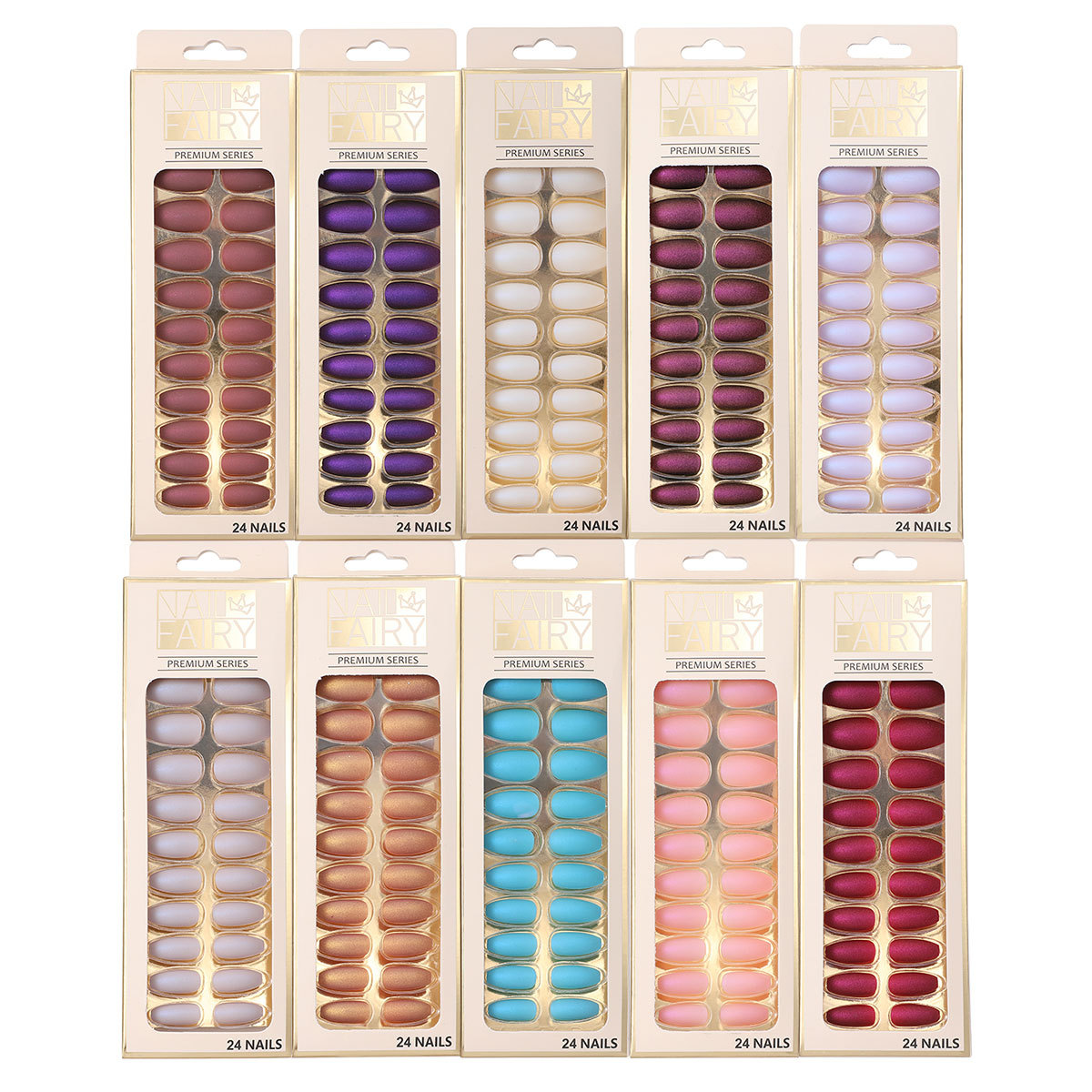 New product: Dazzling matte ballet nails, wearable nail art, finished nail pieces, matte coffin nails, 24 pieces of nail art pieces, fake nails Item Picture