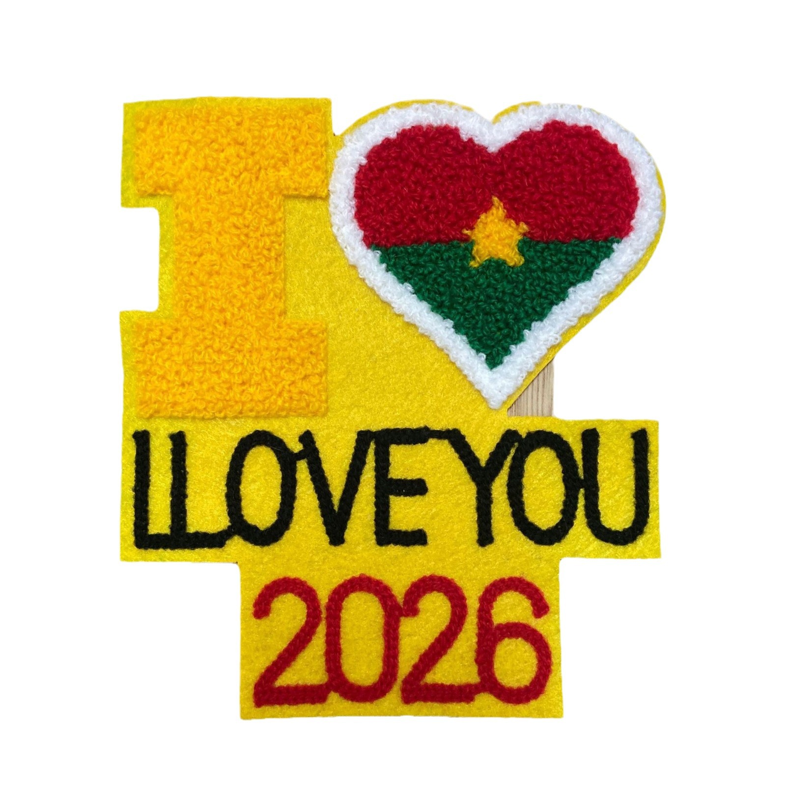 热款ILoveyou2026卡通服装毛衣布贴补丁贴毛巾绣刺绣标徽章白底实物图