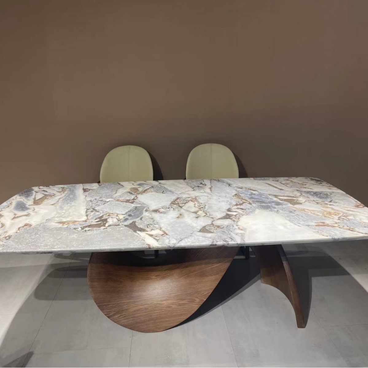 Star Factory wholesals Nordic Italian minimalist luxury stone, super crystal stone rectangular dining tables, retro dining room, home solid wood legs, living room dining tables