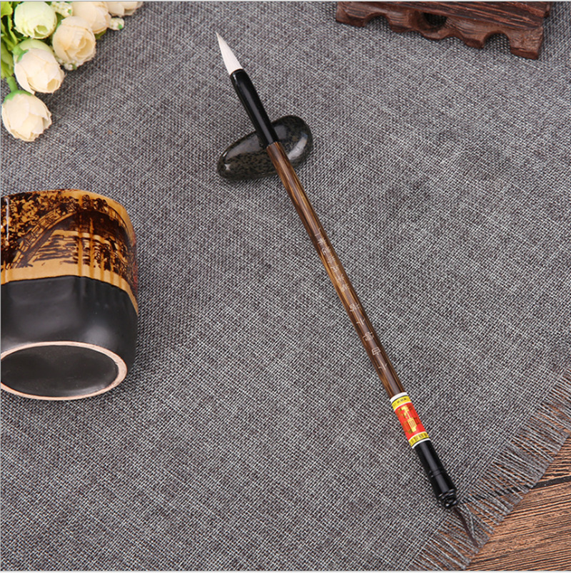 Factory direct sales of new beginner's regular script Chinese painting coloring pens, large, medium and small sheep hair white cloud student brushes wholesale Specification image