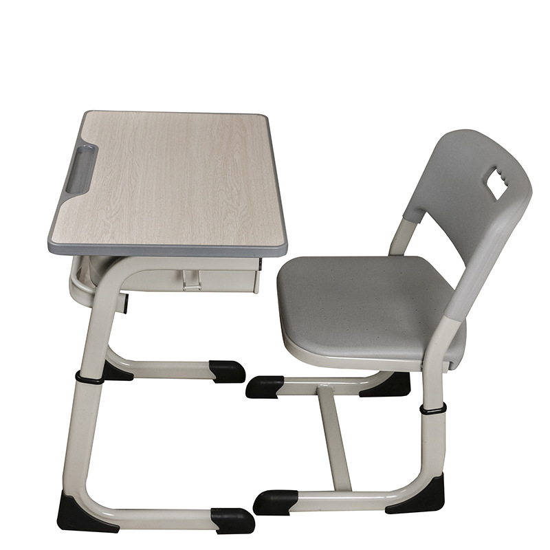 Wholesale of desks and chairs for training classes, children's study desks, single-person height-adjustable desks and chairs for primary and secondary school students in school classrooms Item Picture