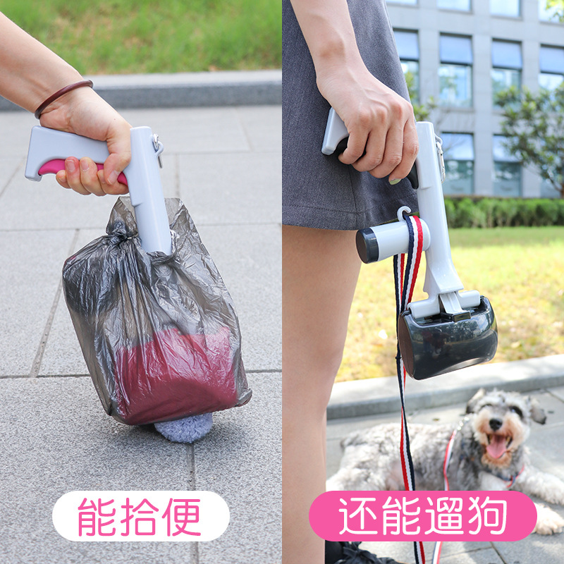 戎咖宠物跨境狗狗便携式拾便器遛狗捡屎夹便器二合一宠物泰迪狗铲屎产品图