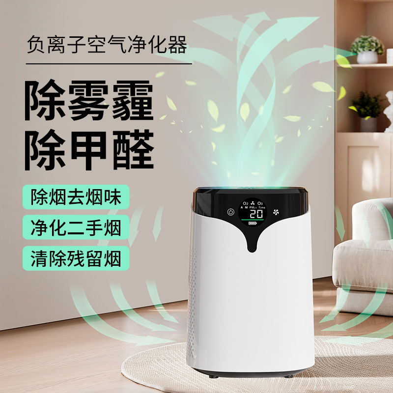 The new cross-border formaldehyde-removing air purifier M141 features triple filtration, home digital display negative ion ozone odor and smoke removal details Picture