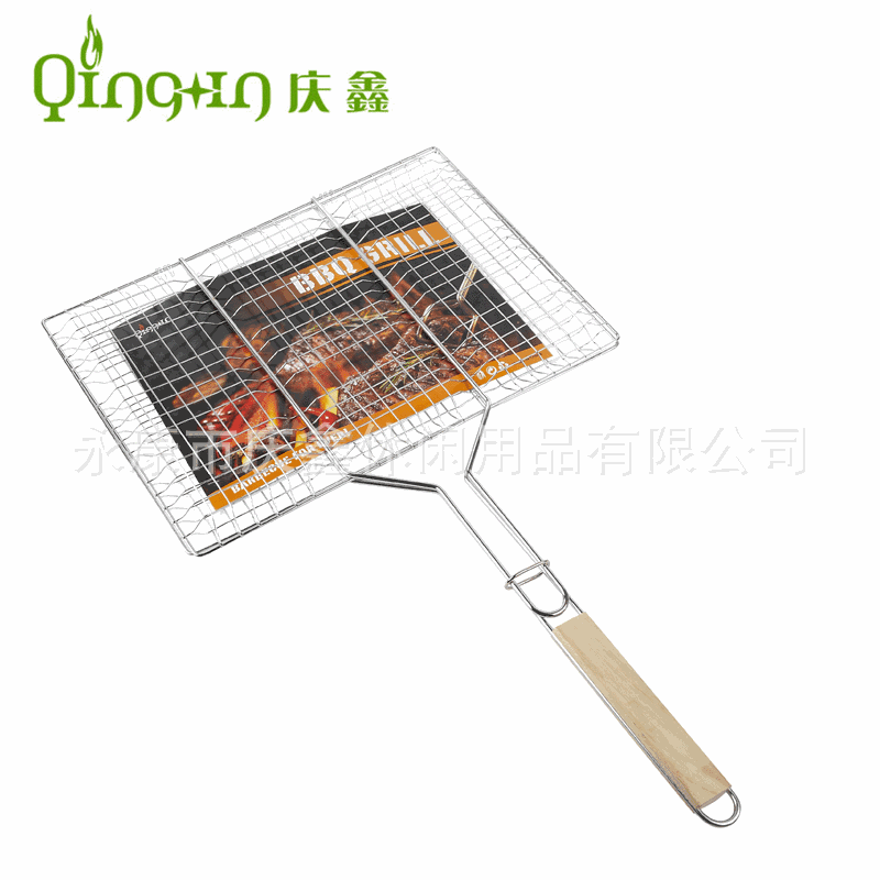 厂家供应九汉堡烧烤夹 户外烧烤大号 双层烧烤夹子 汉堡烧烤网夹