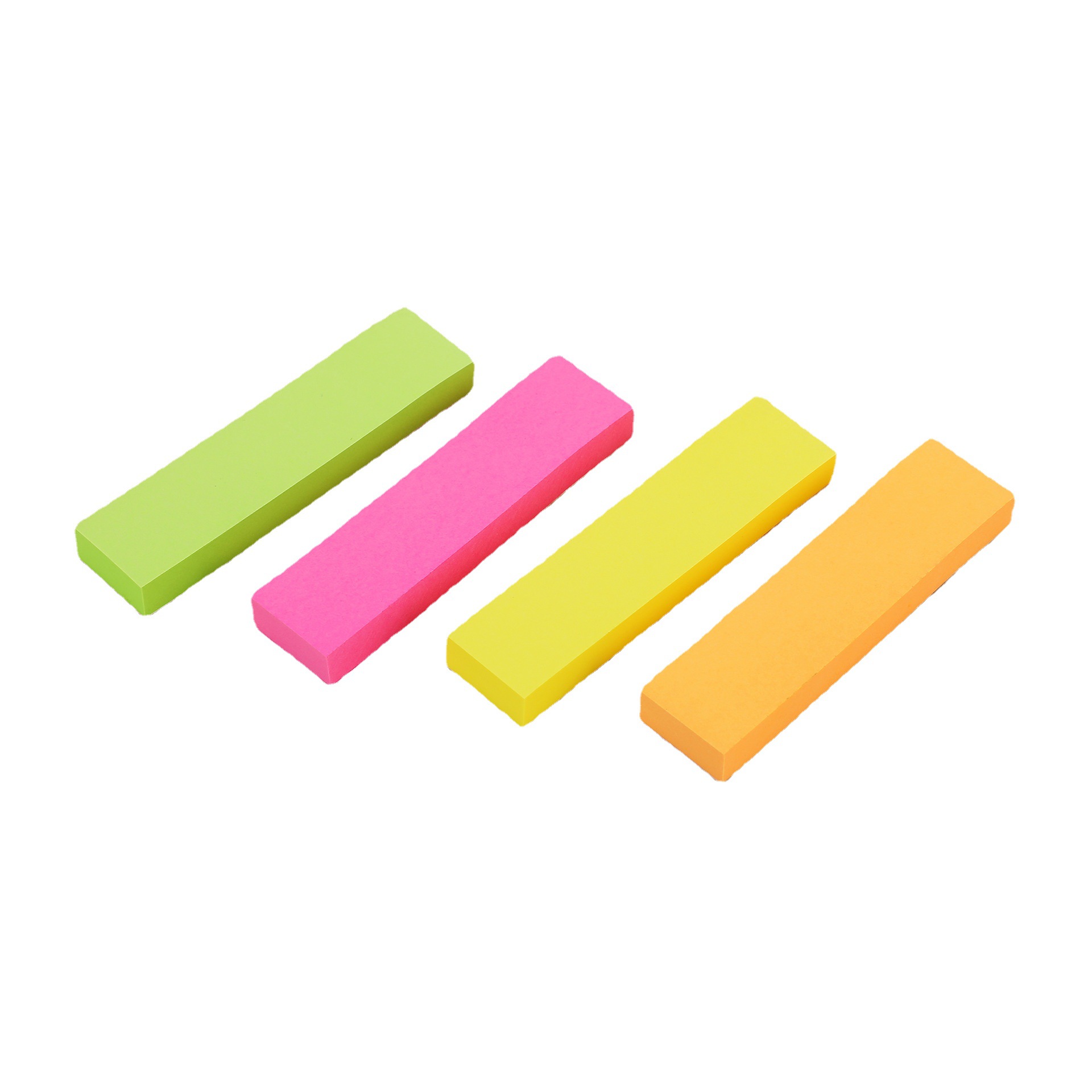 Pioneer 8612 fluorescent 4-strip convenience discount goods wholesale, tearable student office stationery sticky notes, can be stuck N times Item Picture