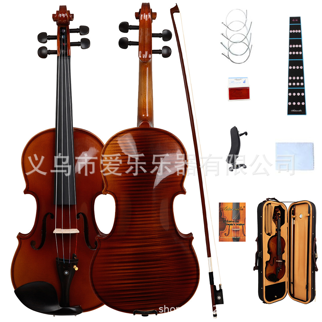 Violín crossover 4/4 violín semi-artesanal violín con patrón de abeto tigre accesorios de ébano violín violín