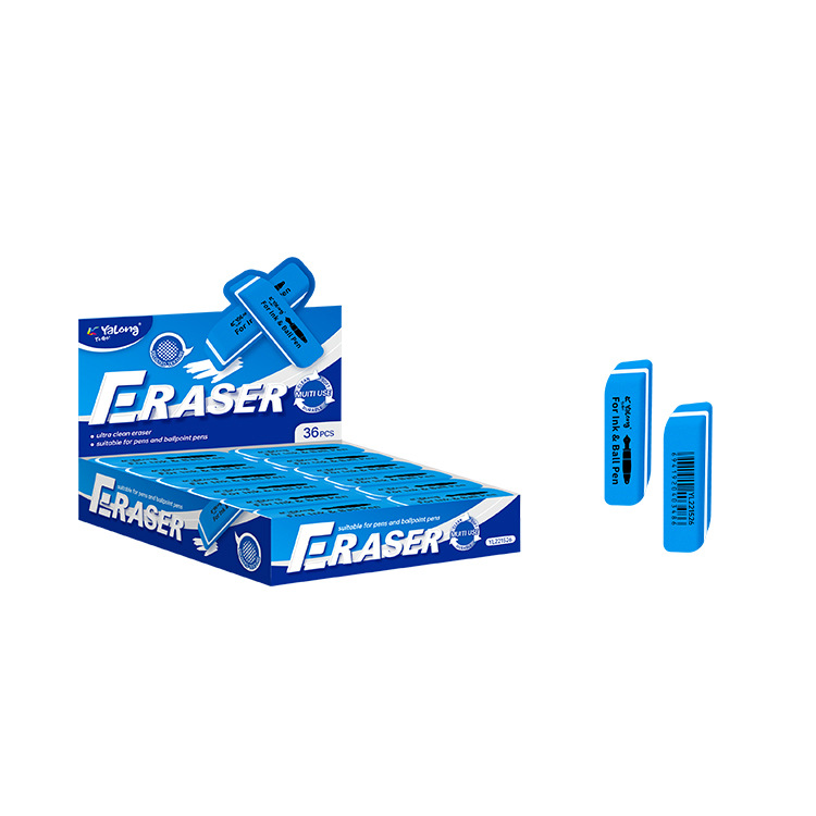 Yalong Cross-border 36pcs student erasers made of TPR material, blue square rubber erasers, stationery and school use