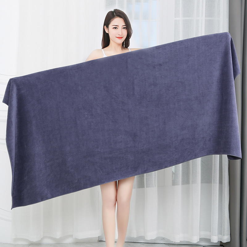 Beauty salon bath towels, massage and bed-making special bed sheets, water-absorbing and quick-drying large towels, no shedding, household use, printed logo