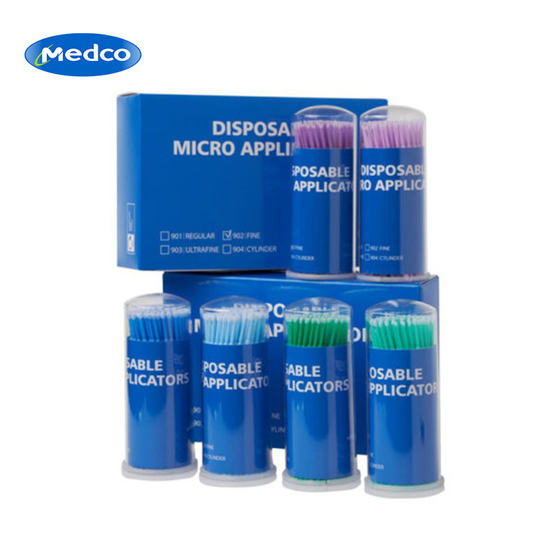 Cross-border exclusive dental disposable applicator sticks, multi-color small brushes, micro applicators, mascara brushes, oral brushes