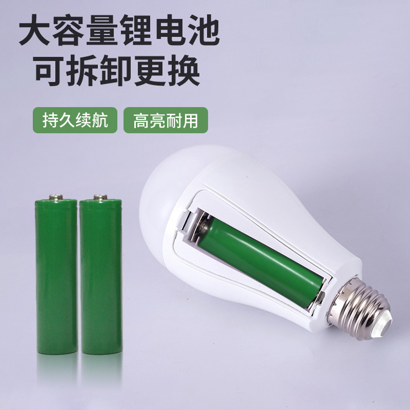 led emergency bulb lamp, detachable battery emergency bulb, dual-battery rechargeable battery, night market household emergency light details Picture