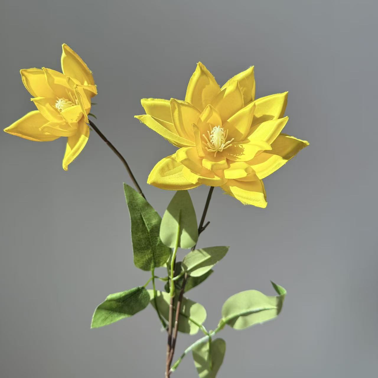 新品2头仿真大丽花莲花仿真花婚礼堂吊顶路引家居摆件婚庆假花详情图4