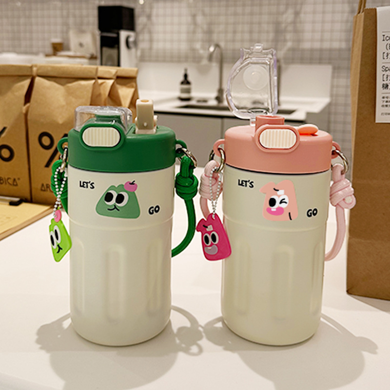 Water cup, insulated cup, high appearance level for girls, 2025 new 316 stainless steel hand-held coffee cup, straw, insulated cup Specification image