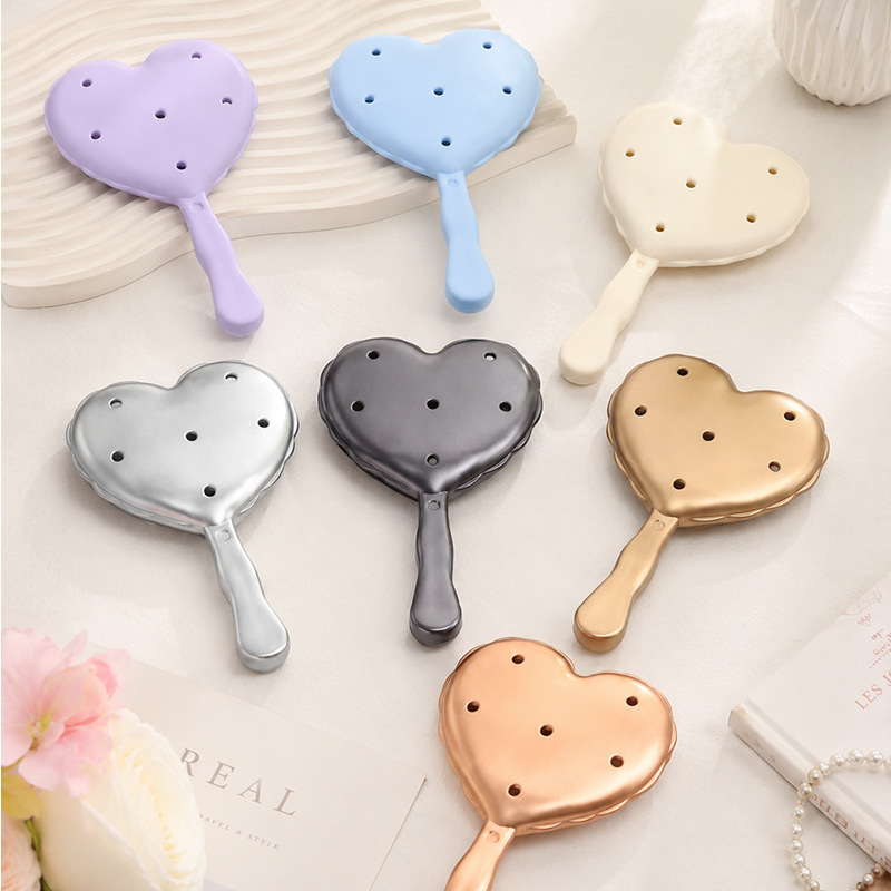 Baihe Colorful DIY Heart-shaped handheld Mirror Portable Makeup Mirror Gift Fashionable and compact beauty tool