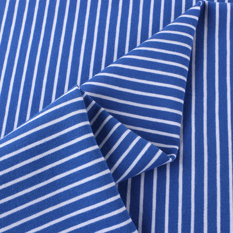 32s elastic striped sweat cotton frame knitted striped fabric summer casual T-shirt dress fabric Specification image