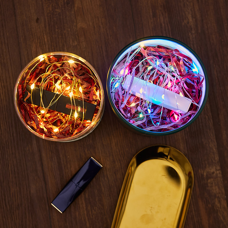 Seven-color illuminated starry sky LED light strings, flower bouquets, decorative small colorful lights, night market stall atmosphere, star lights