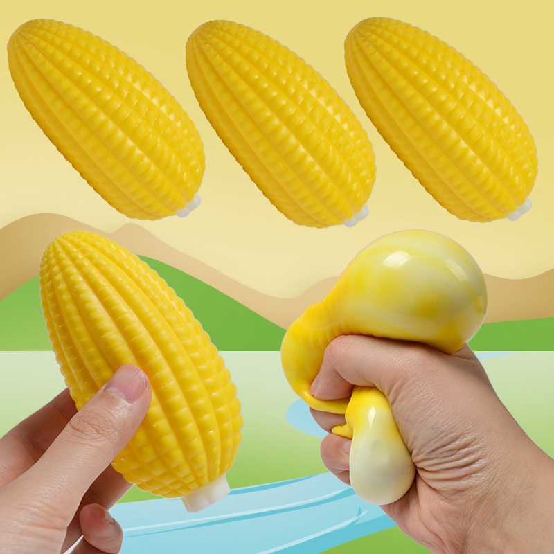 New and unique simulation corn flour release balls at street stalls and night markets, fruit corn kneading fun, children's stress-relieving small toys details Picture