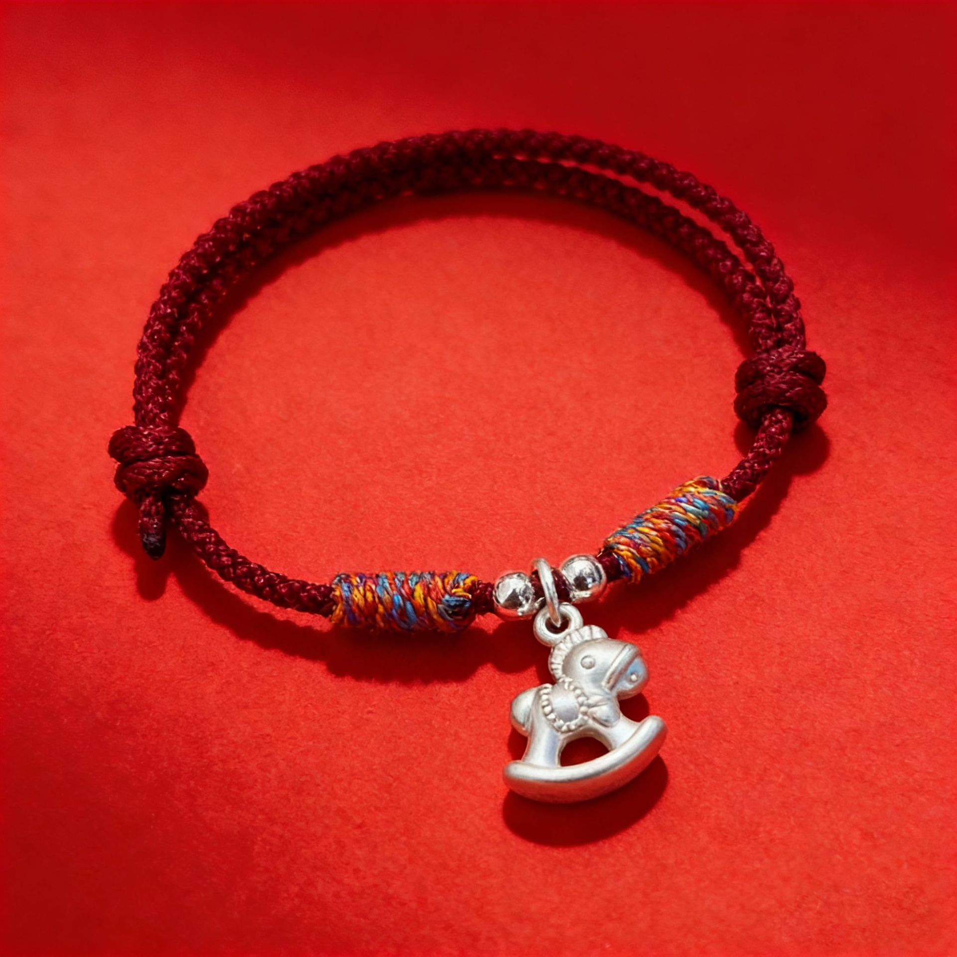 马年本命年12.17红绳手链纯银999足银生肖马新年礼物男女生情侣款手绳