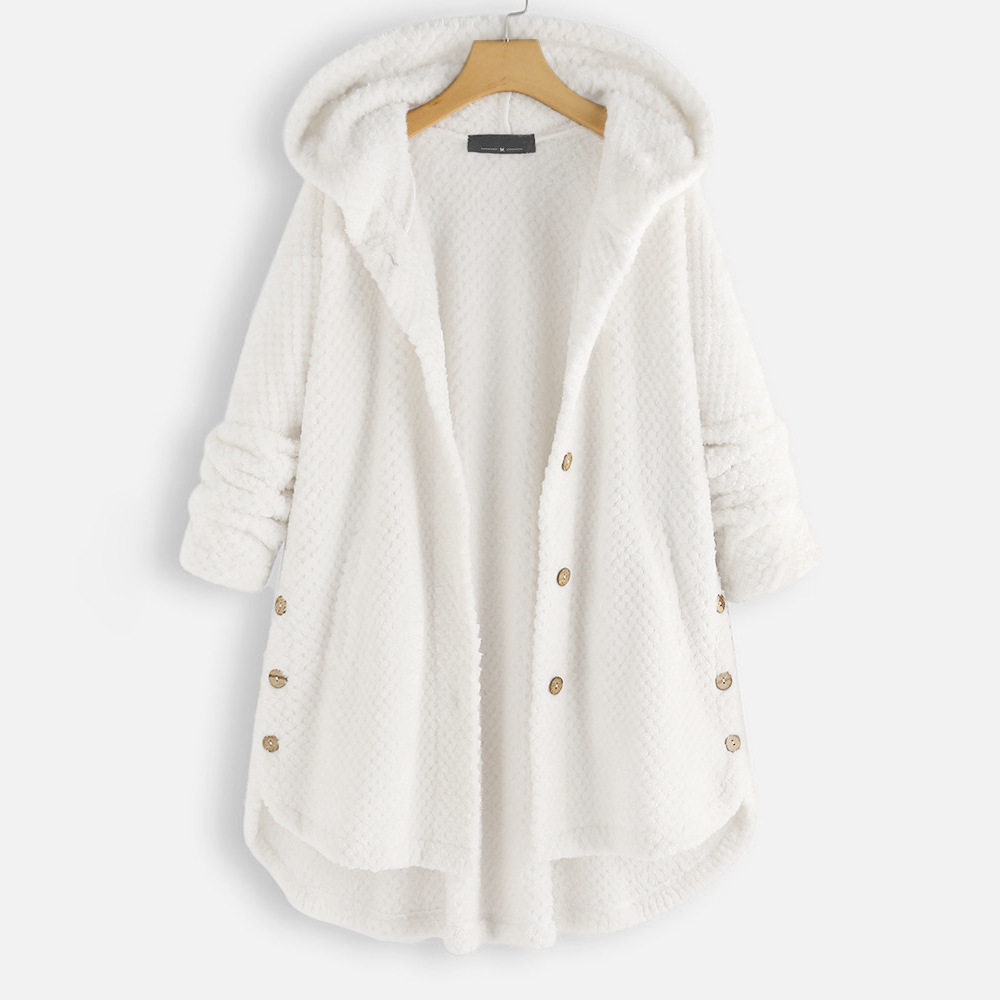 Cross-border Amazon plus-size women's winter hooded double-sided fleece sweatshirt, fashionable mid-length plus-size European and American coat for women Application Scenario