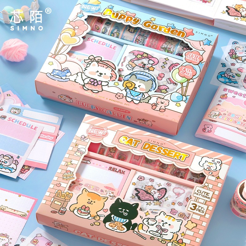 Xinmo Cross-border Bestseller, Full of Vitality Gift Box, Tape, Sticker, Note Set, Girls' and Children's Gifts, Diary Gift Box