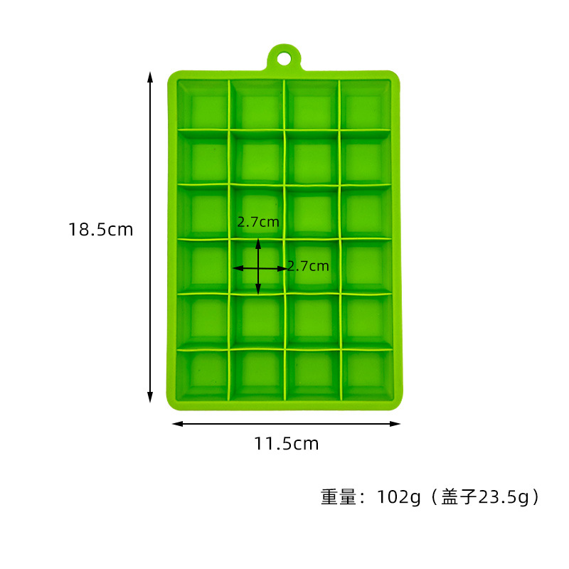 24-compartment silicone ice cube tray with lid, food-grade square ice cube film, easy demolding, ice box, ice maker, ice cube mold Application Scenario