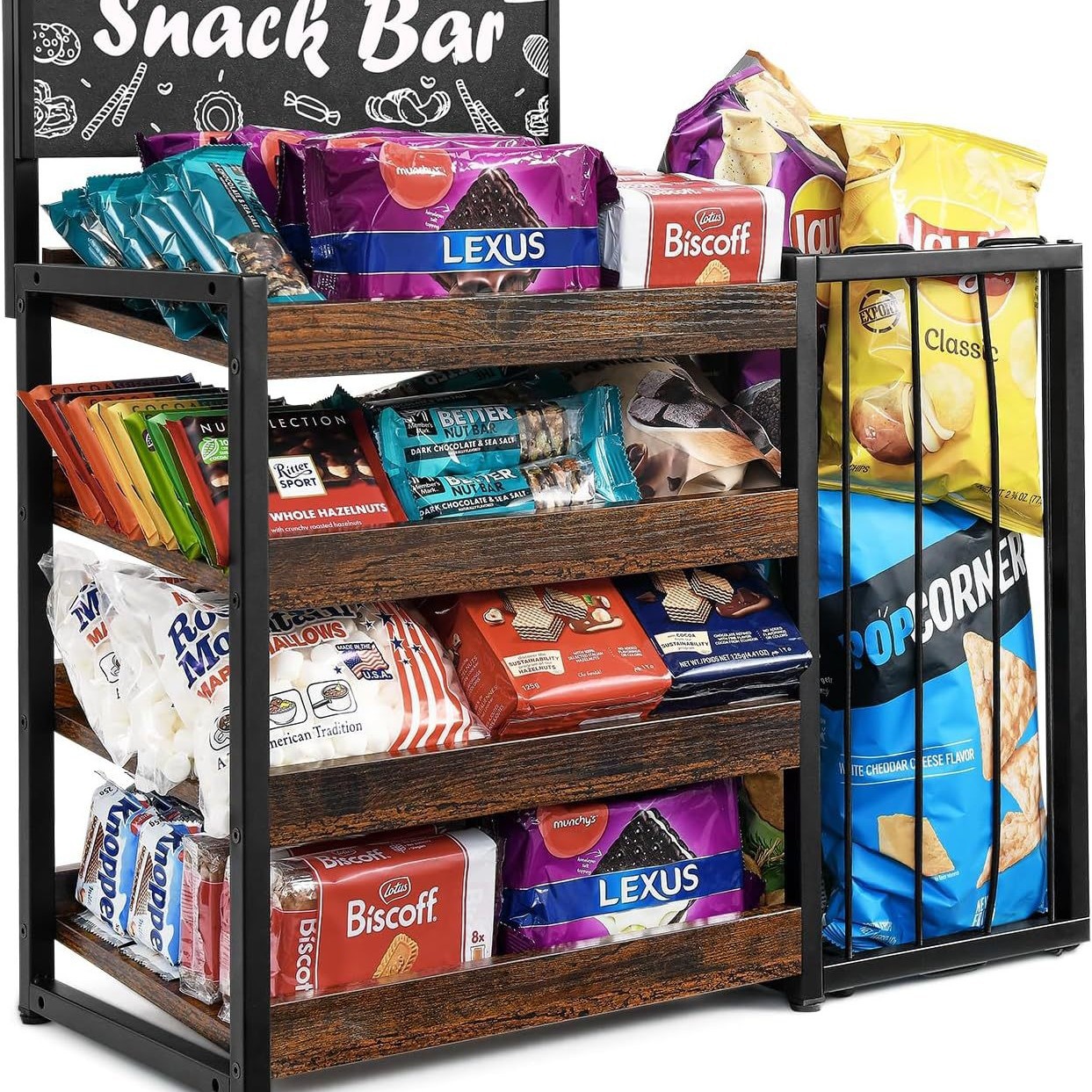 亚马逊置物架落地多层卧室卫生间婴儿用品收纳架厨房可移动零食架白底实物图