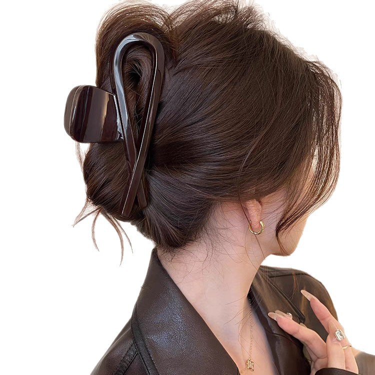 2025 New retro style, versatile grabber, women's high-end back head hair clip, shark clip hair clip headwear Item Picture