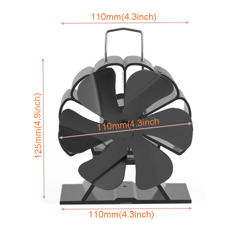 Fireplace fan, European and American thermal power fan, Amazon ebay wish wooden fireplace thermal energy fan, aluminum alloy details Picture