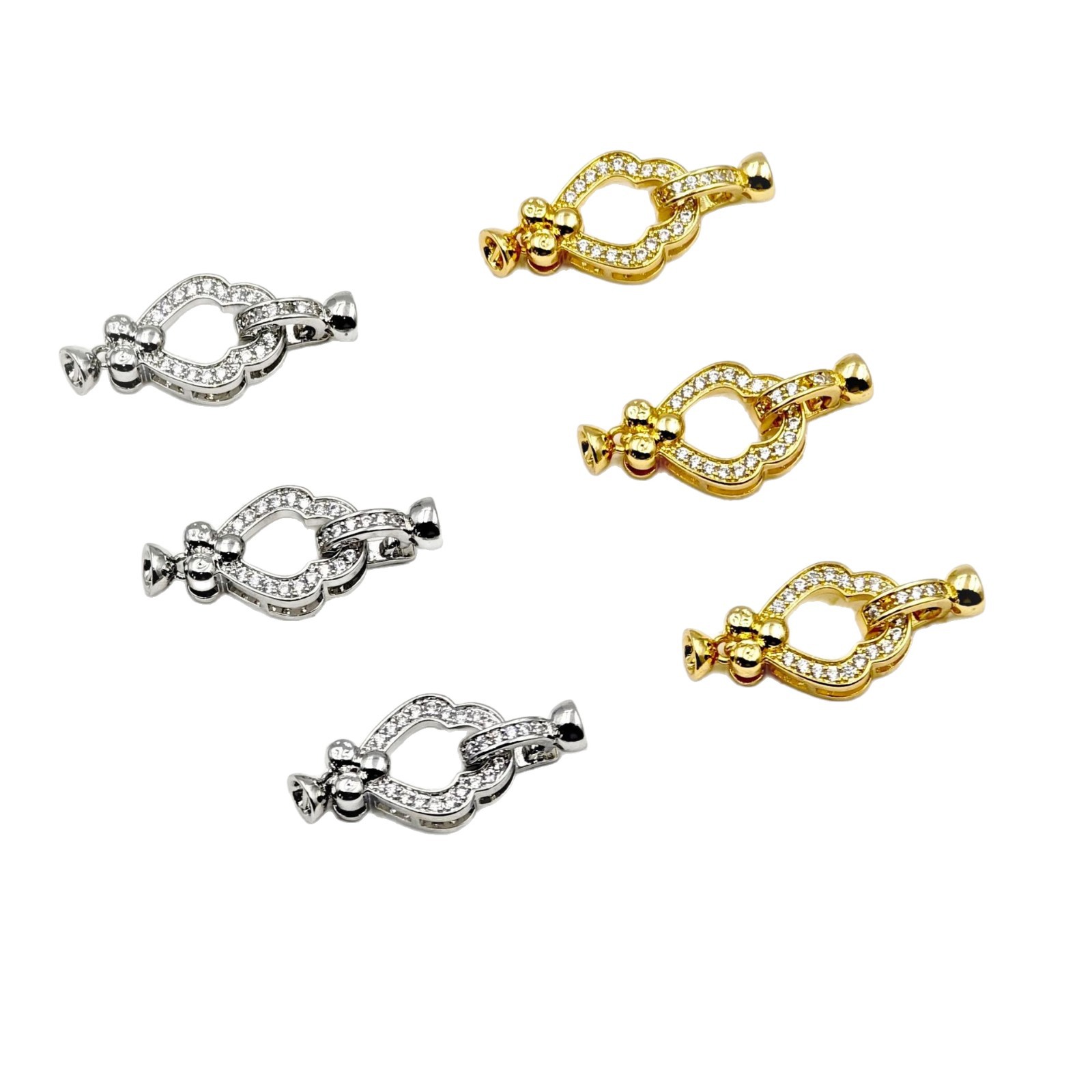 diy jewelry accessories: 18k copper-encrusted real gold slightly inlaid ophistone necklace clasp Bracelet clasp, no color fading, no color fading, anti-allergy Item Picture