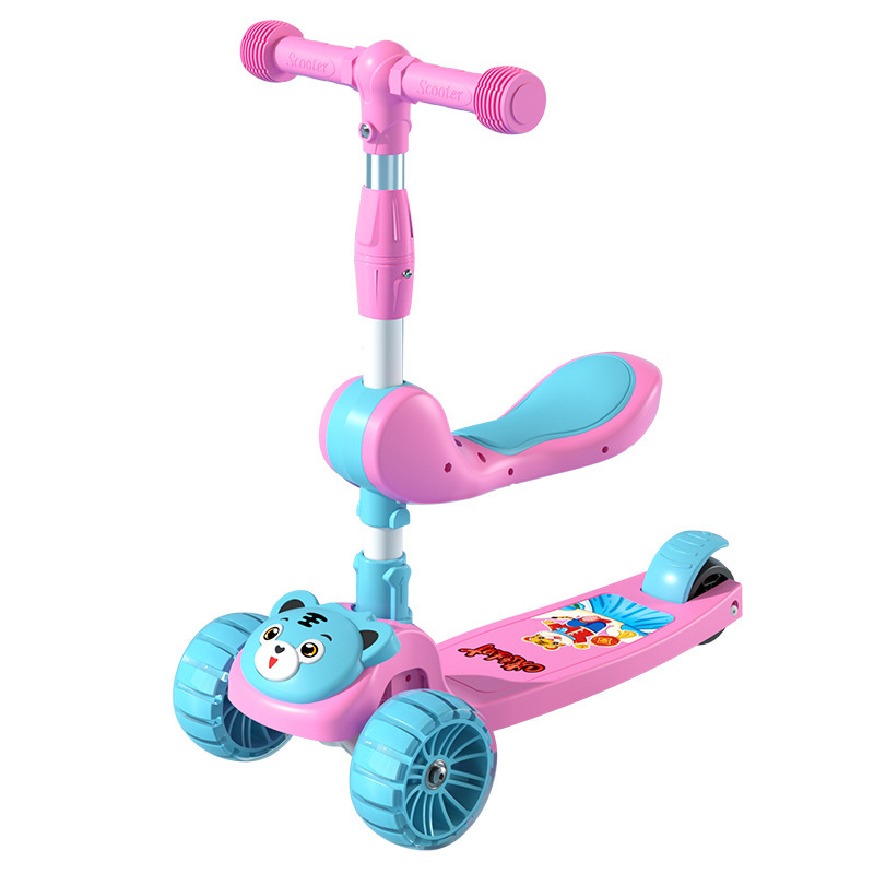 Children 's scooter baby 1-3-6- 10-year-old boys' and girls' princess model three-in-one yo-yo scooter that can sit, ride and slide Item Picture