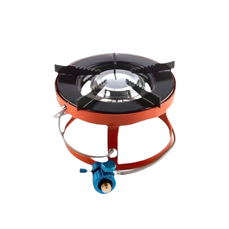 Outdoor high-intensity three-burner gas stove, three-star stove, portable camping and picnic cookware, mini gas cylinder, gas stove Item Picture