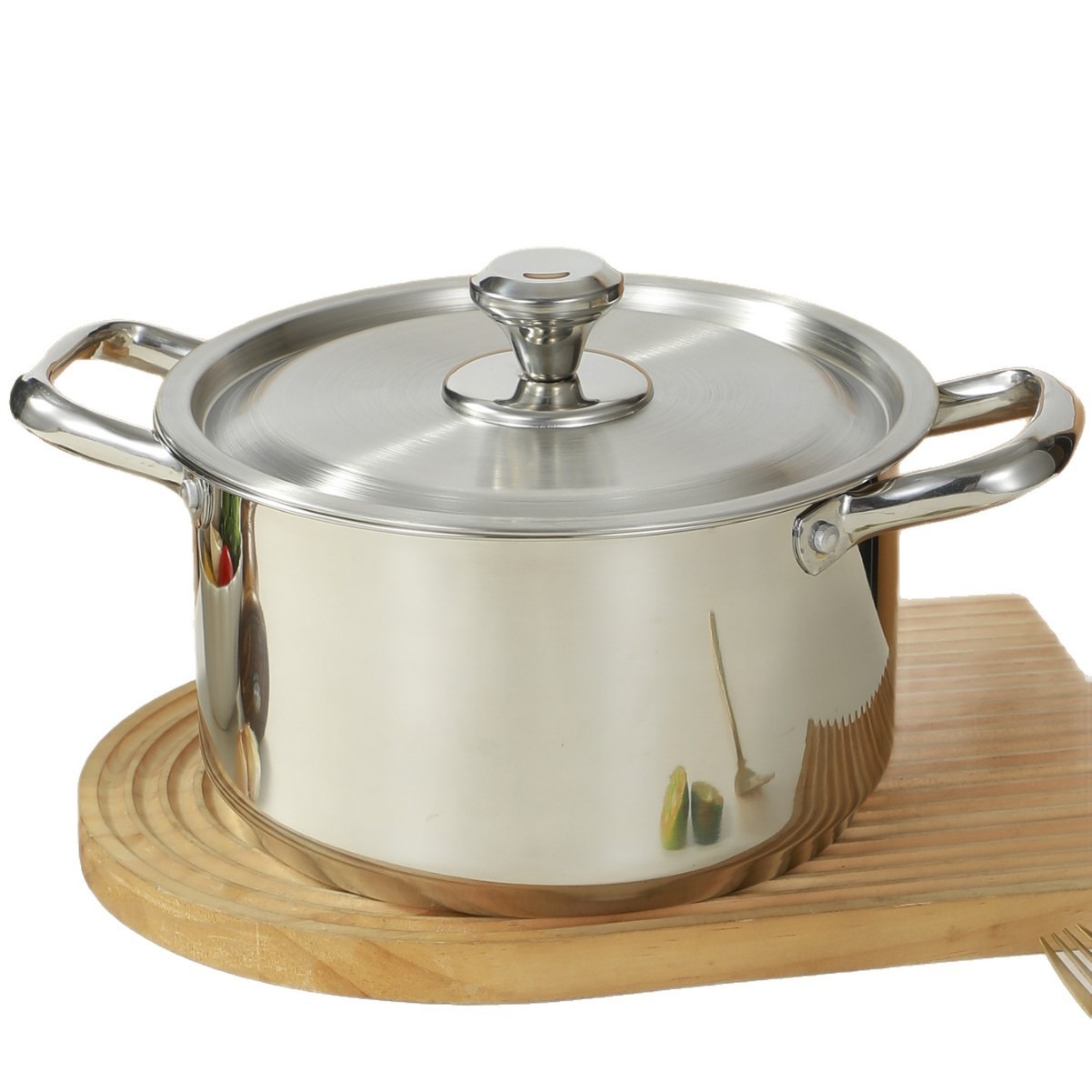 Stainless steel thickened single-person small hot pot, household baby food pot, double-ear cooking pot, milk pot, soup pot, stewing pot Item Picture