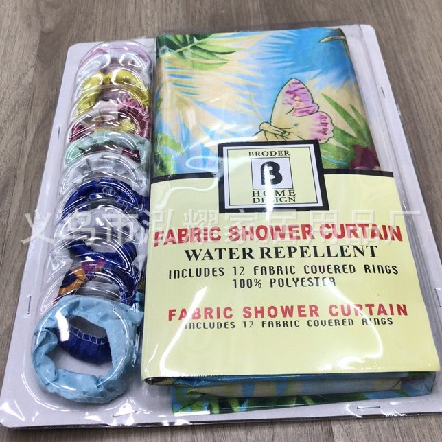 欧式新款涤纶色丁布印花浴帘防水创意卫生间隔断帘门帘挂帘批发