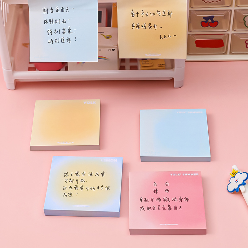 Gradient color sticky note paper, student n times blush, gradient planner sticky note book, student planner halo sticky note paper details Picture