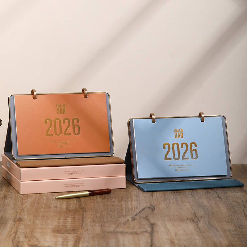 Zhouzhou Calendar 2026 Year of the Horse Desk Calendar: Simple and Modern Large Grid Office note-taking Desk calendar, Advertising Customized Gift Box style Application Scenario