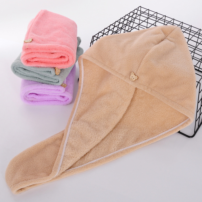 Headscarf coral fleece dry hair cap, absorbent quick-drying hair cap, adult shampoo 2024 new style dry hair cap Specification image
