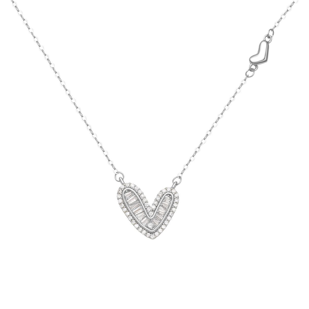 Simple and inS-style V-shaped heart-shaped collarbone chain, light luxury and sweet style, high-end sense necklace factory direct sales Item Picture